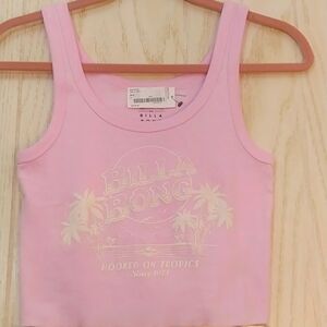 Billabong Take It Easy Cotton Graphic Crop Tank Top